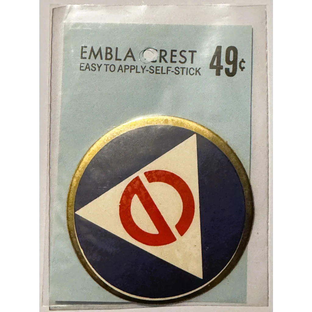 Rare Vintage 1960s Embla Crest Civil Defense Decal Unearthed