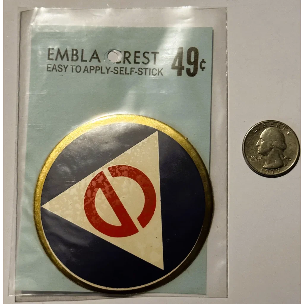 Rare Vintage 1960s Embla Crest Civil Defense Decal Unearthed