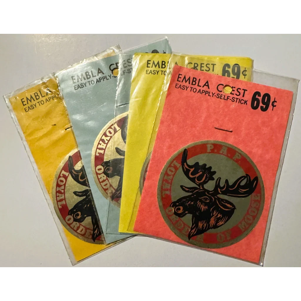 Rare Vintage 1960s Embla Crest Loyal Order of Moose Decal