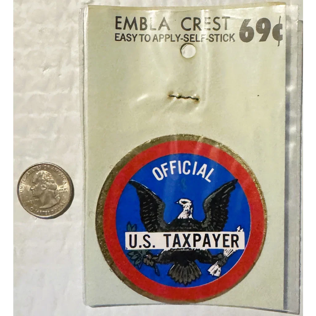 Rare Vintage 1960s Embla Crest Official US Taxpayer Decal