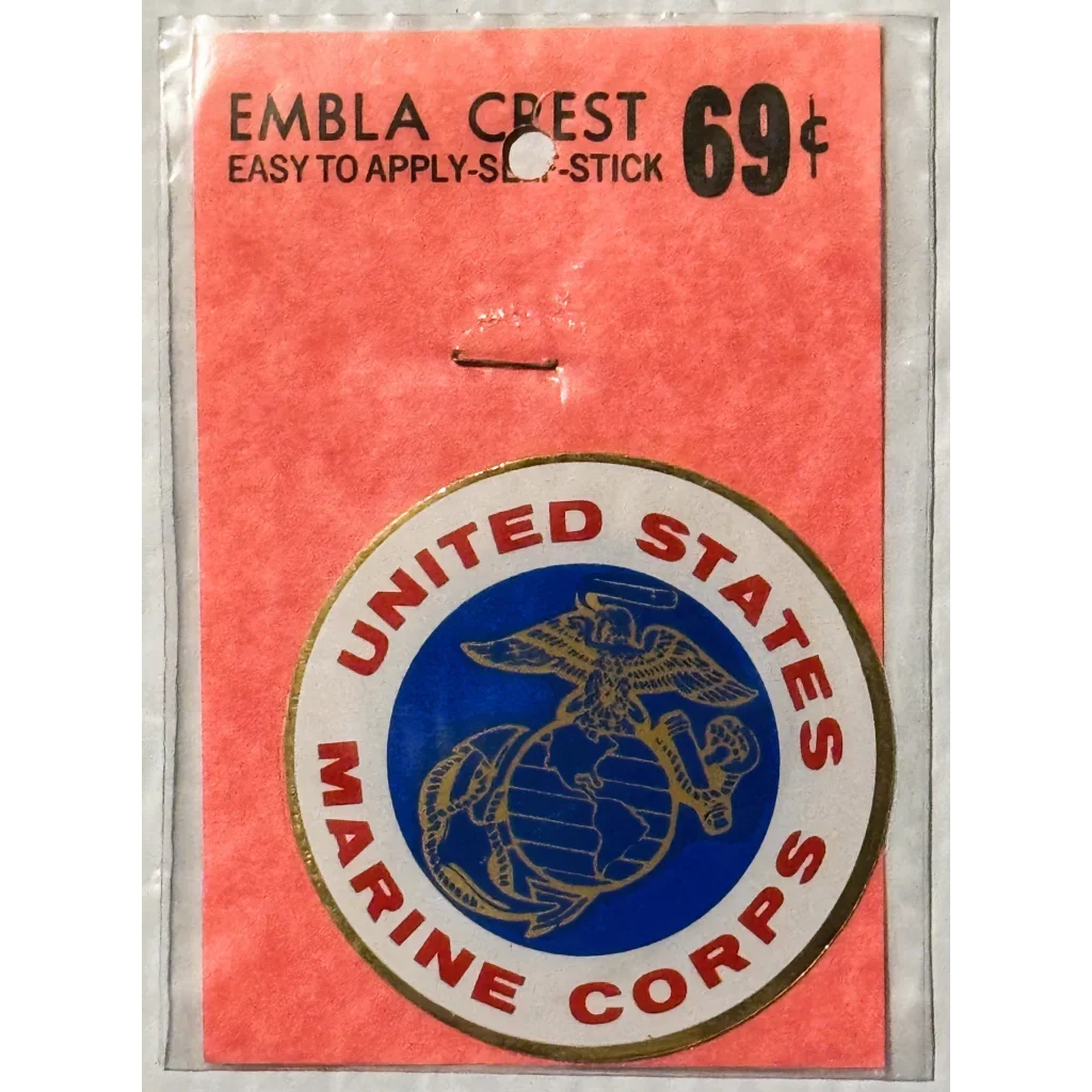 Rare Vintage 1960s Embla Crest USMC Decal Sealed Collectible