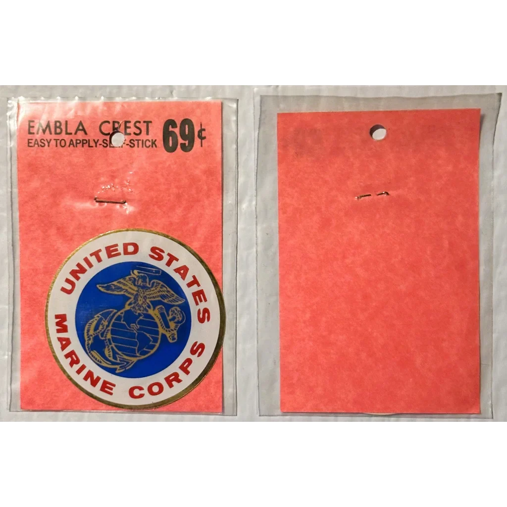 Rare Vintage 1960s Embla Crest USMC Decal Sealed Collectible