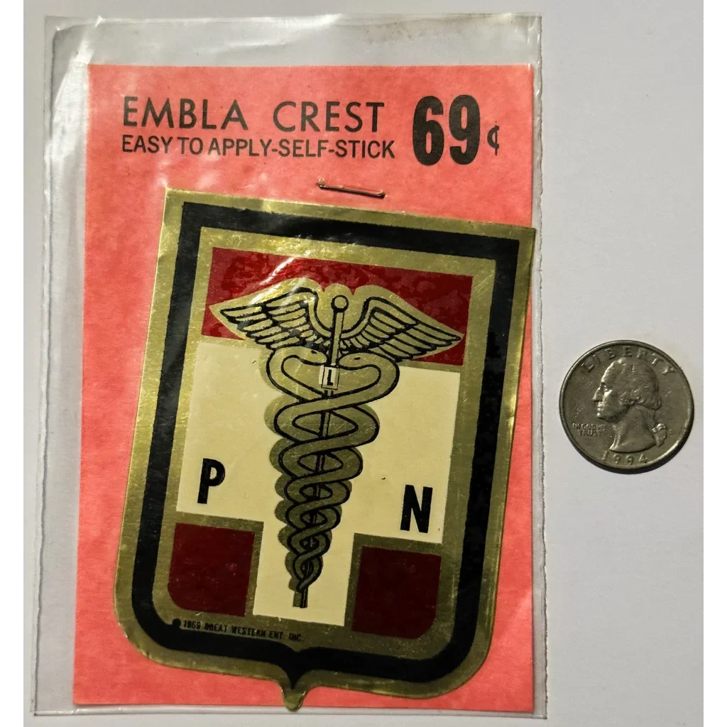 Rare Vintage 1960s Licensed Practical Nurse Crest Sticker