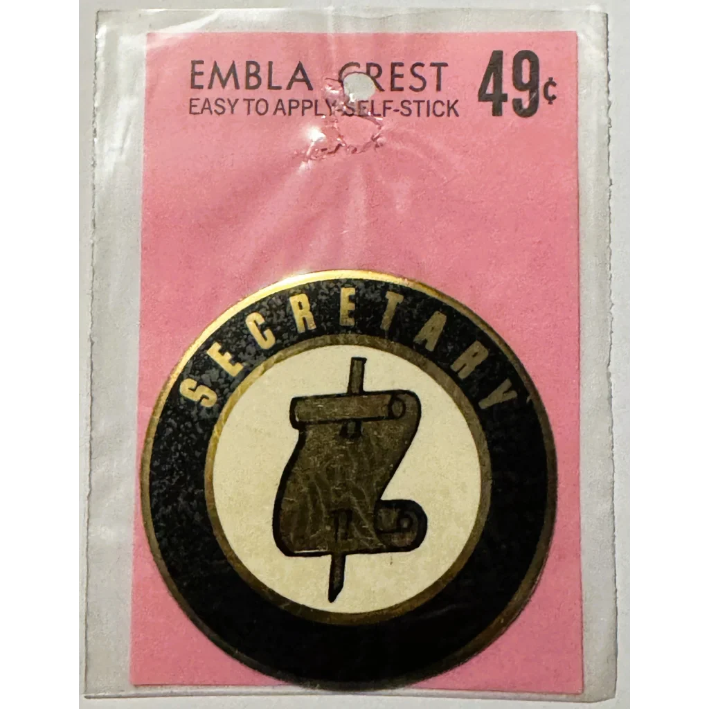 Rare Vintage 1960s Secretary Decal Embla Crest Collectible