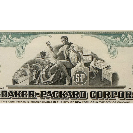 Rare Vintage 1960s Studebaker Packard Stock Certificate Teal Gem