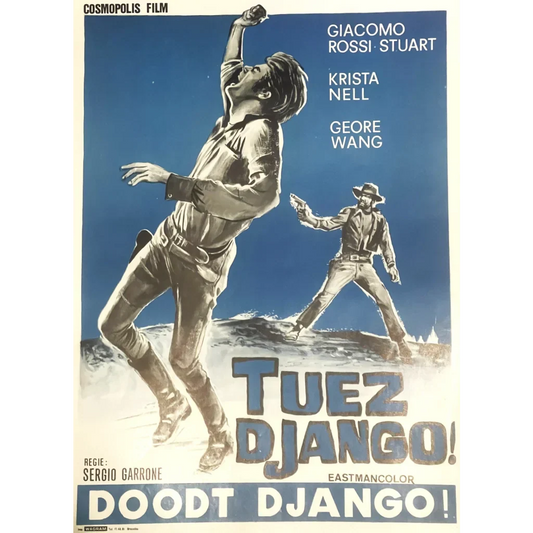 Rare 1967 Tuez Django Doodt Django Belgium Movie Poster Revives Walls