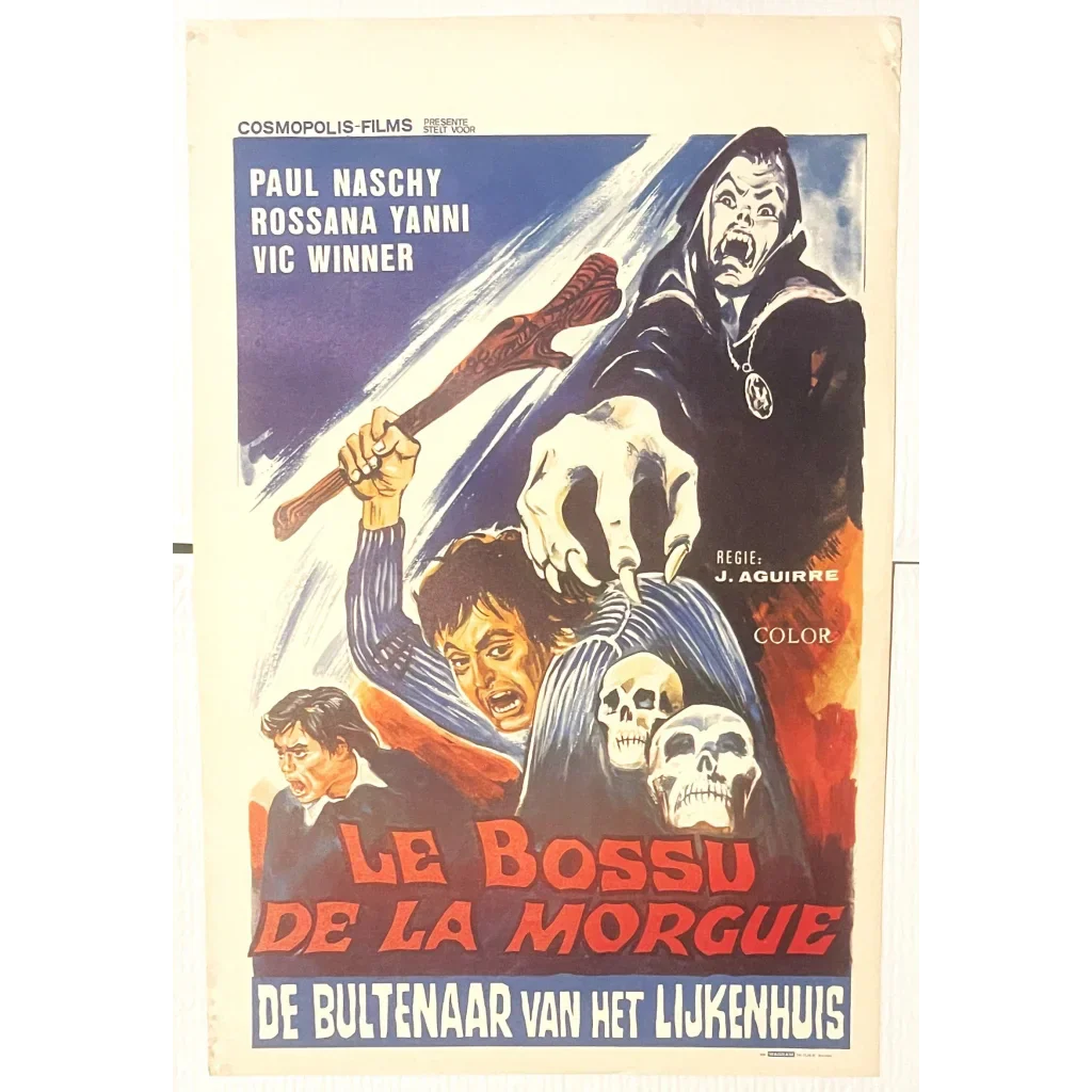 Rare Vintage Belgium Movie Poster The Hunchback of the Morgue 1973