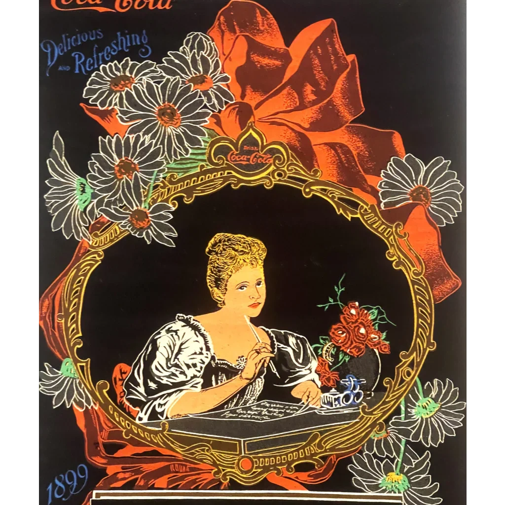 Rare Vintage Coke Coca-Cola Cloth Calendar Scroll Commemorating 1899