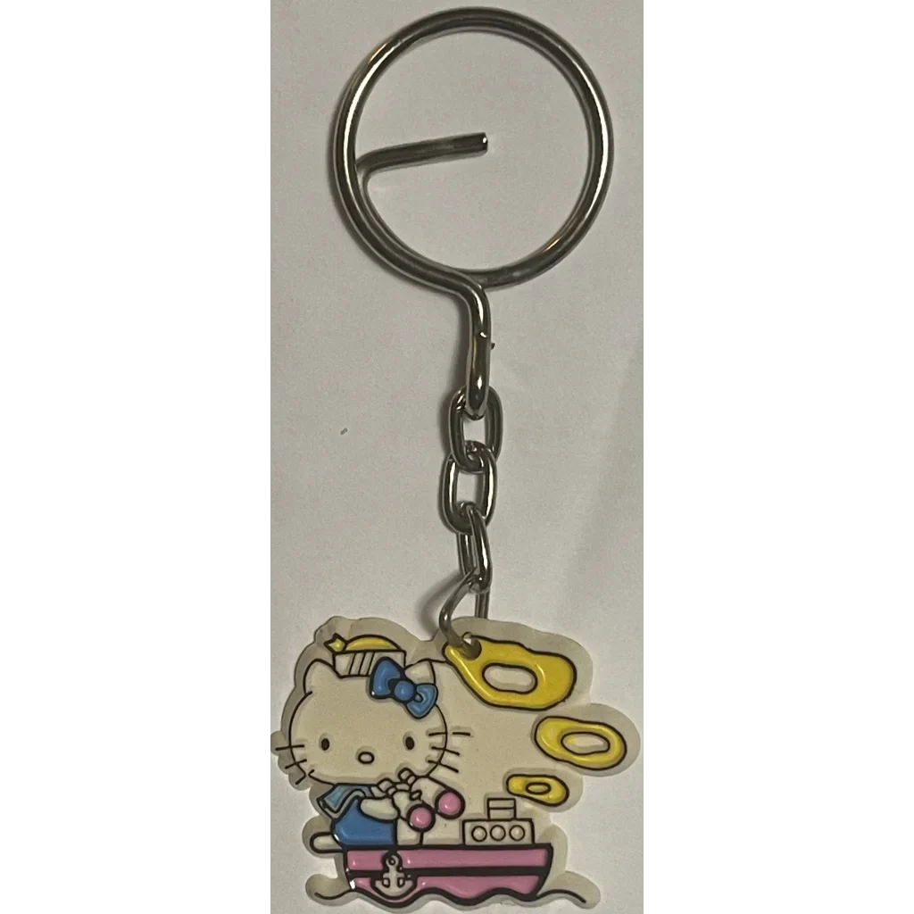 Rare Vintage Hello Kitty Blue Bow Keychain Antique Gift