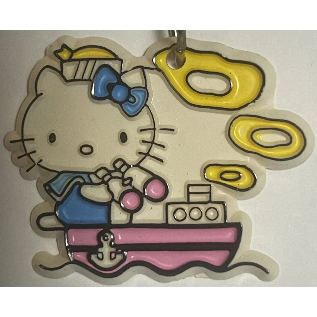 Rare Vintage Hello Kitty Blue Bow Keychain Antique Gift