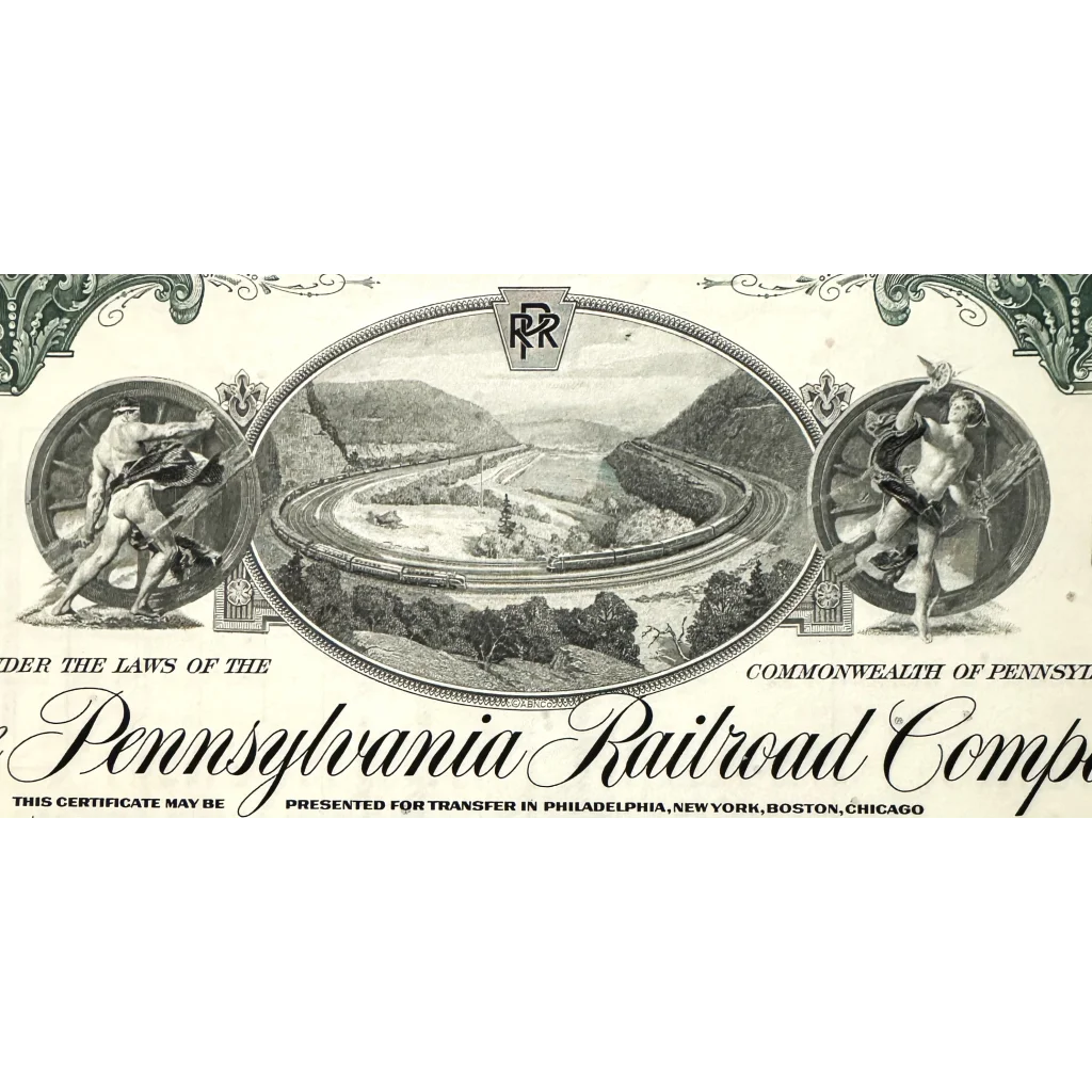 Rare Vintage Pennsylvania Railroad Stock Certificate Showcases History