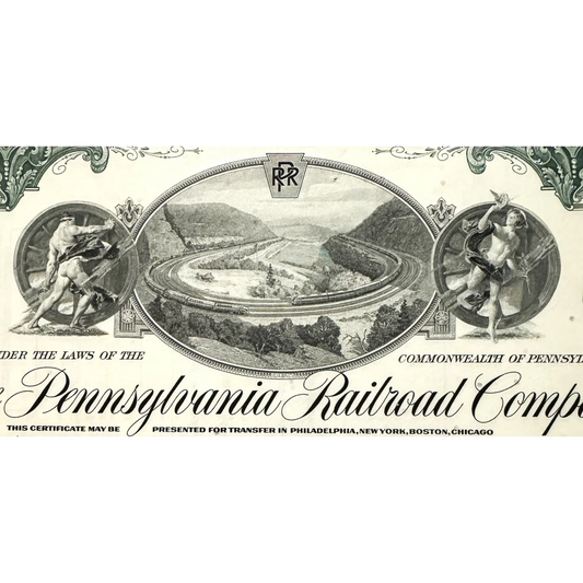 Rare Vintage Pennsylvania Railroad Stock Certificate Showcases History