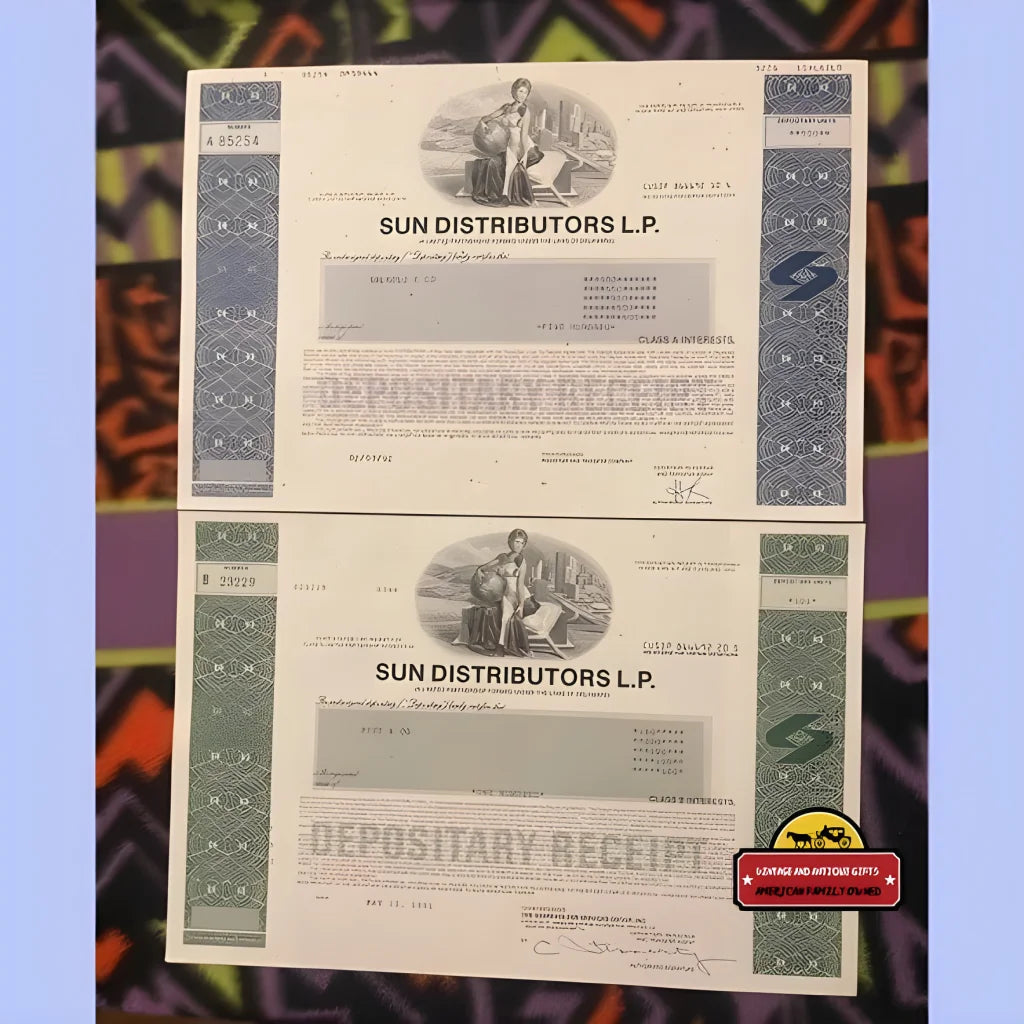 Rare Vintage Sun Distributors Stock Certificates From Energy Giants