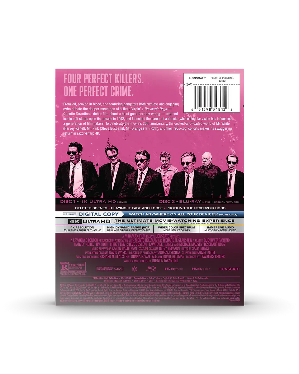 Reservoir Dogs: Mr. Pink Edition - Limited Edition Steelbook (4K UHD + Blu-ray + Digital)