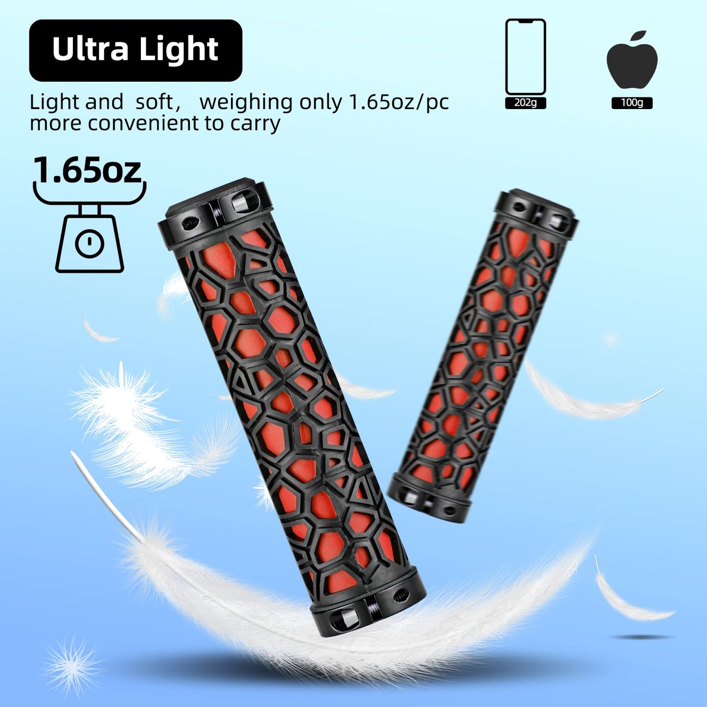 ROCKBROS Bike Handlebar Grips Double Lock-on Non-Slip Grips for MTB, BMX 22.2mm