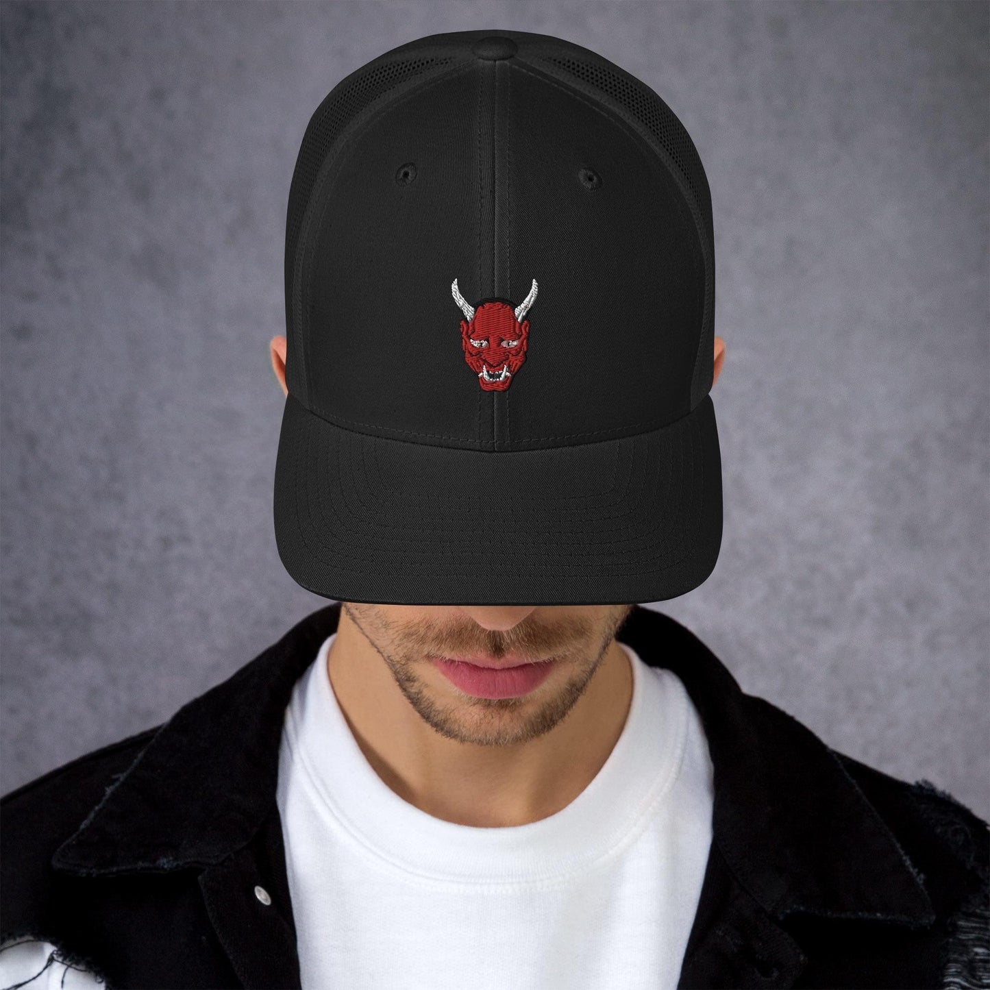 Lord Satan Trucker Cap for the Truly Happy - Lizard Vigilante