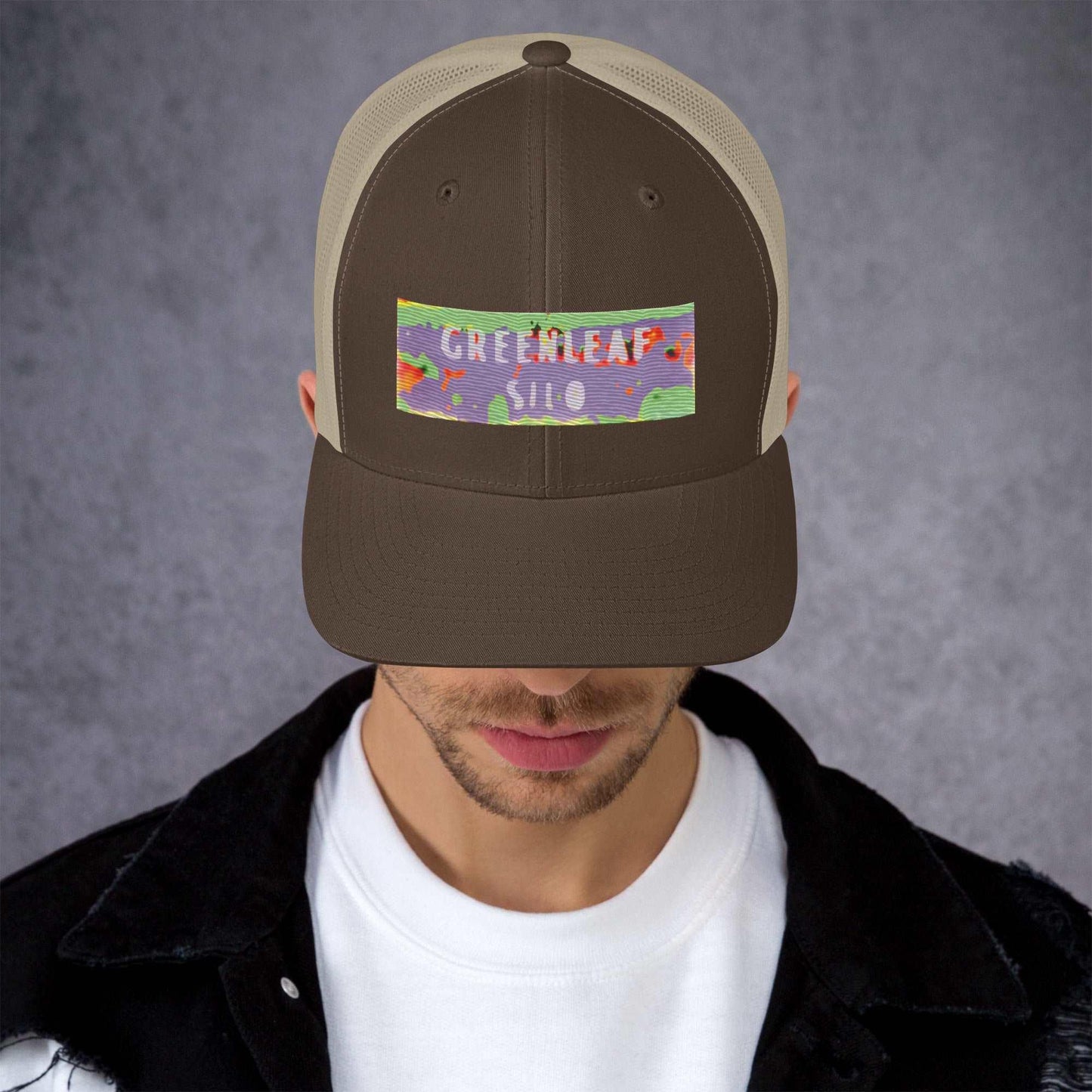 GreenLeaf Silo PSYCHEDELIC Trucker Cap / GLS Hallucinogenic HAT Rock Band Lid - Lizard Vigilante