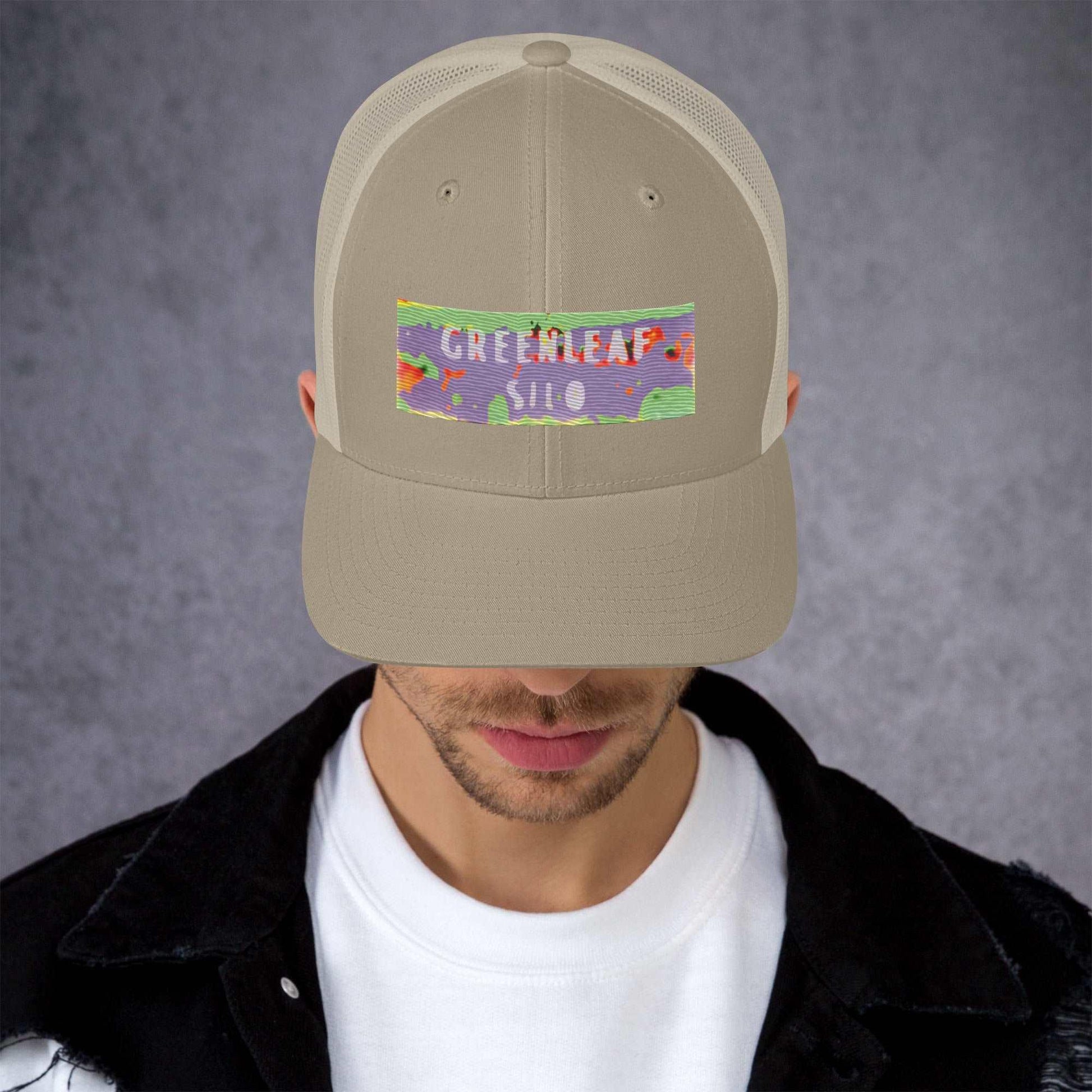 GreenLeaf Silo PSYCHEDELIC Trucker Cap / GLS Hallucinogenic HAT Rock Band Lid - Lizard Vigilante