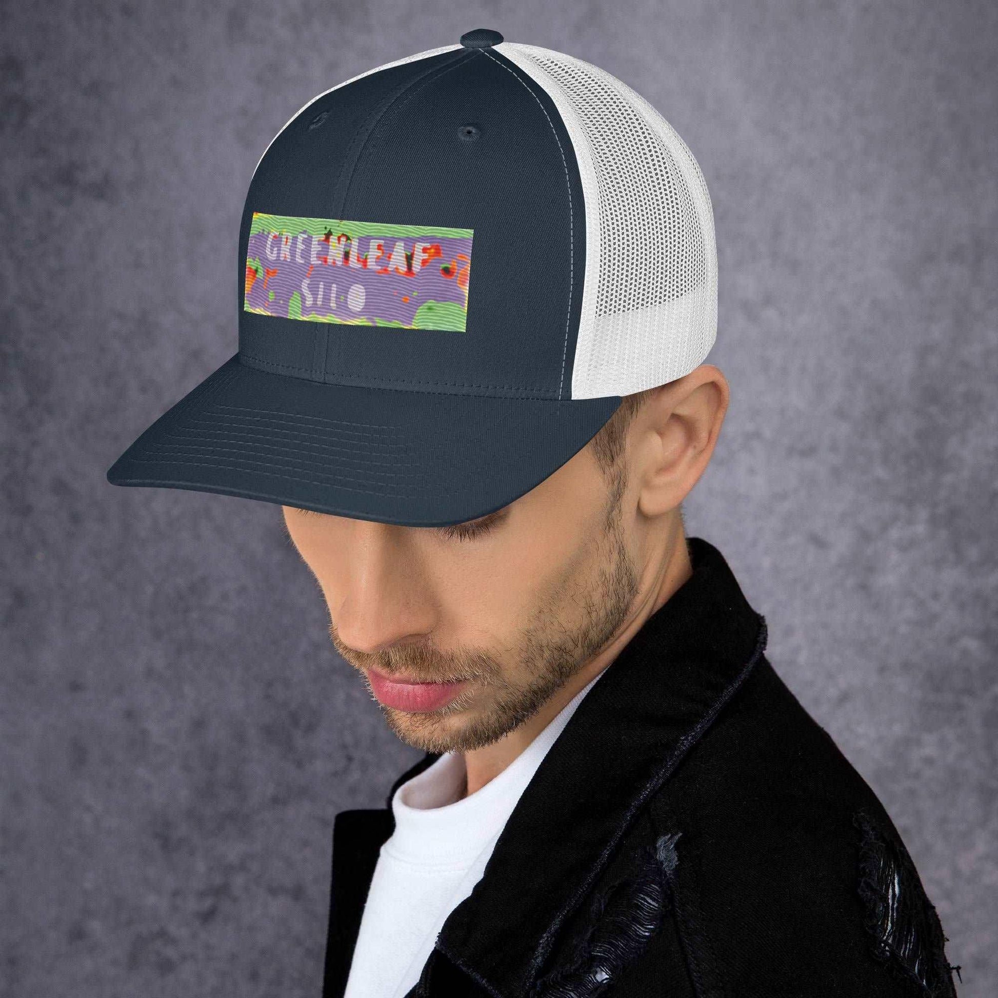 GreenLeaf Silo PSYCHEDELIC Trucker Cap / GLS Hallucinogenic HAT Rock Band Lid - Lizard Vigilante