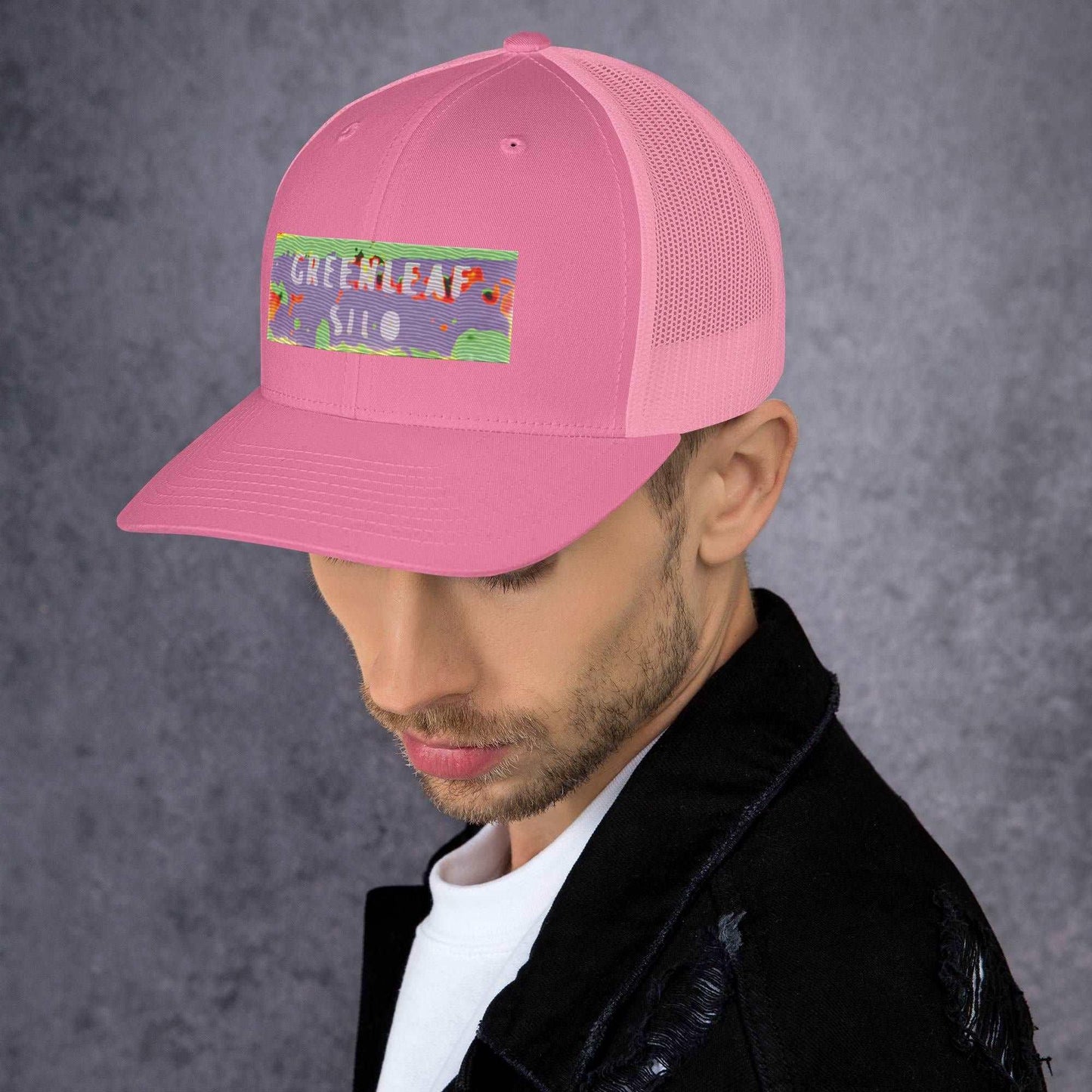 GreenLeaf Silo PSYCHEDELIC Trucker Cap / GLS Hallucinogenic HAT Rock Band Lid - Lizard Vigilante