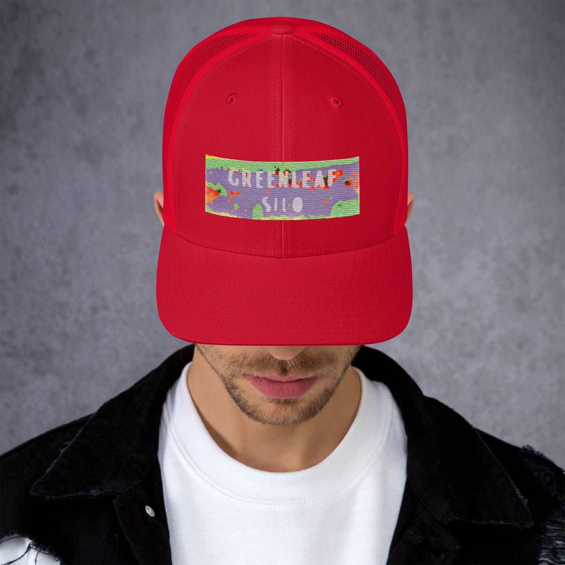 GreenLeaf Silo PSYCHEDELIC Trucker Cap / GLS Hallucinogenic HAT Rock Band Lid - Lizard Vigilante