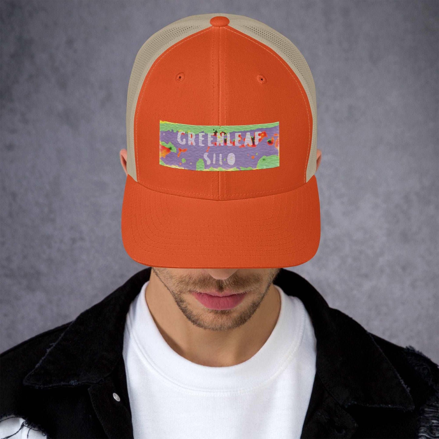 GreenLeaf Silo PSYCHEDELIC Trucker Cap / GLS Hallucinogenic HAT Rock Band Lid - Lizard Vigilante