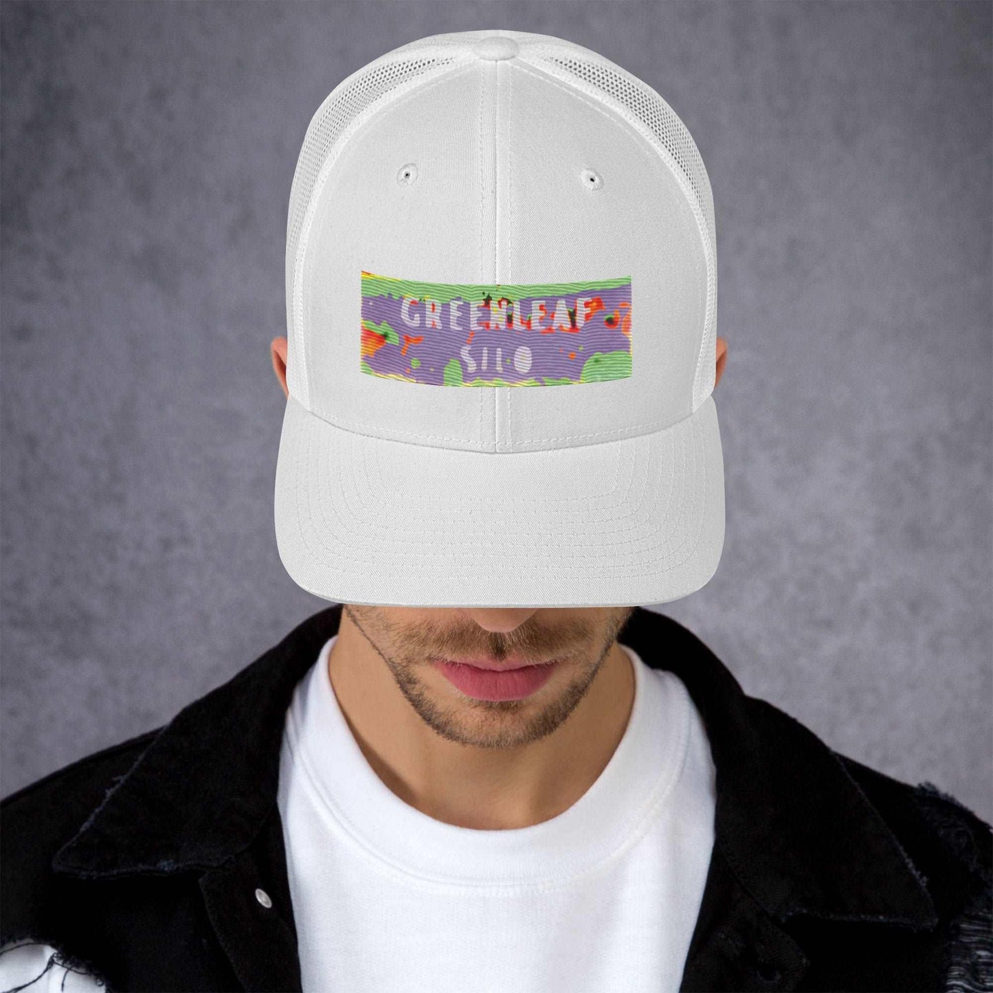 GreenLeaf Silo PSYCHEDELIC Trucker Cap / GLS Hallucinogenic HAT Rock Band Lid - Lizard Vigilante