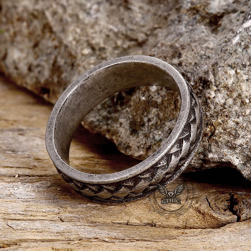Retro Braided Stainless Steel Band Ring