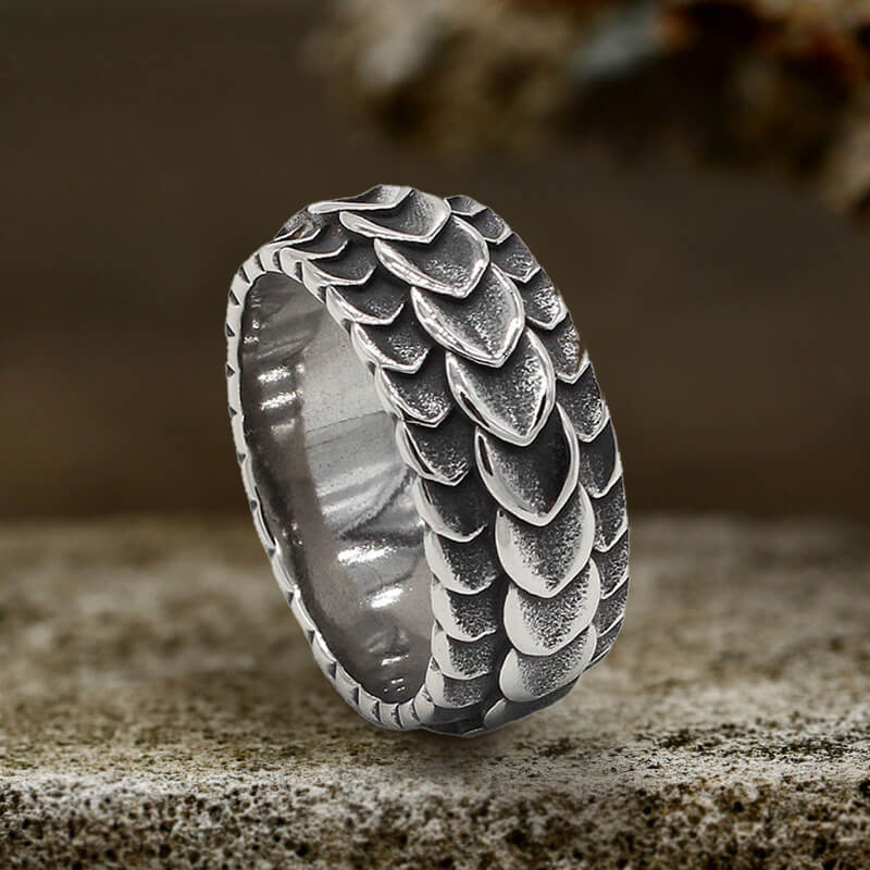 Retro Dragon Spine Stainless Steel Ring