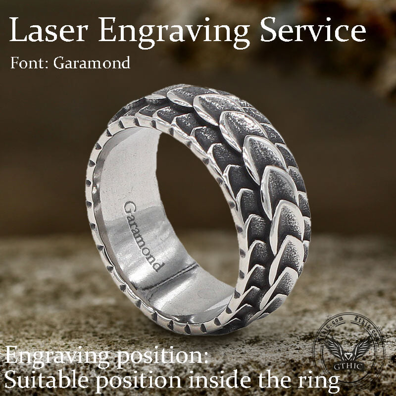 Retro Dragon Spine Stainless Steel Ring