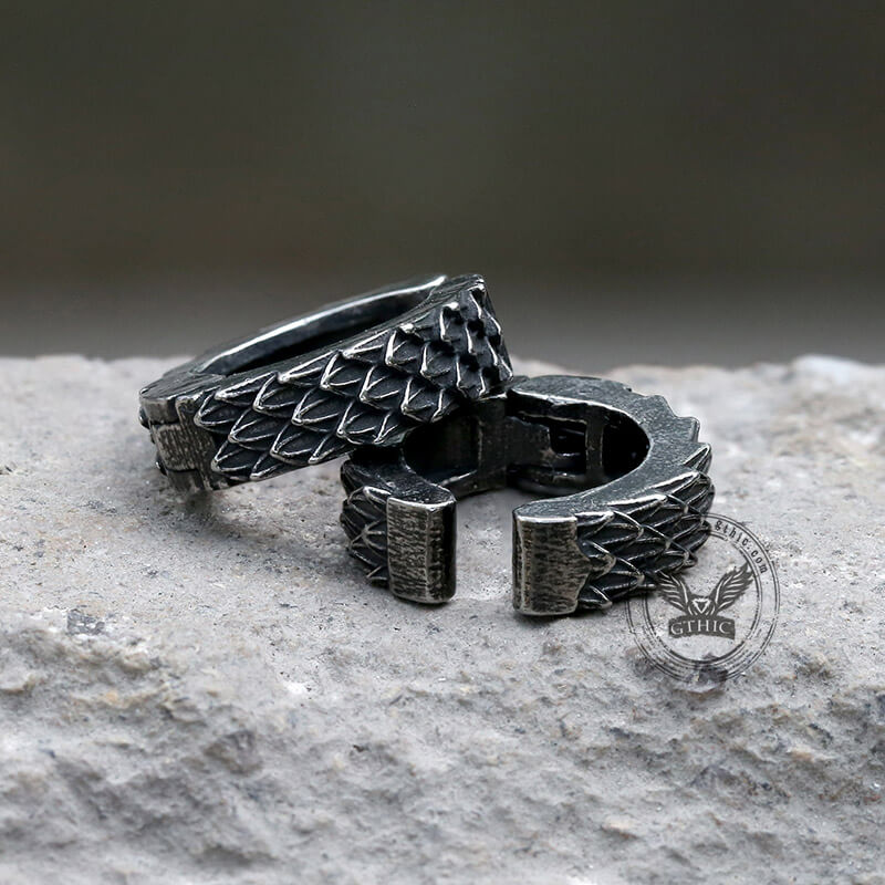 Retro Feather Design Stainless Steel Ear Cuffs