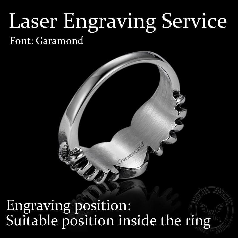 Retro Flying Love Stainless Steel Punk Ring