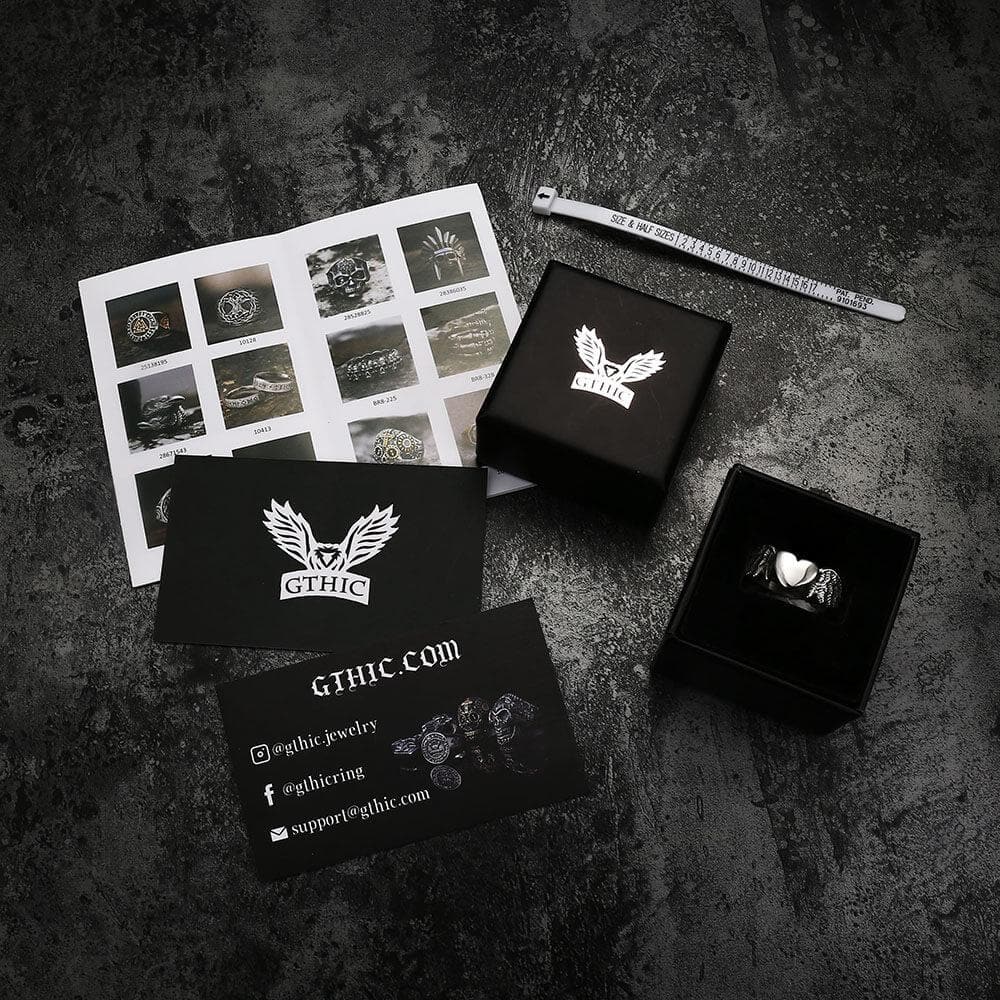 Retro Flying Love Stainless Steel Punk Ring