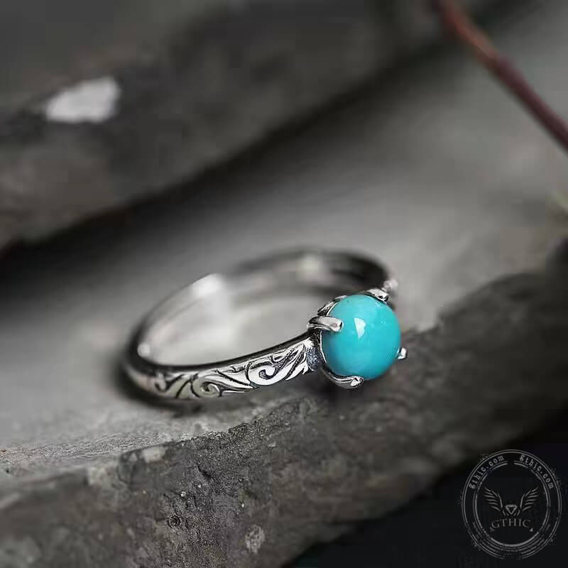 Gothic Gem-Set Stainless Steel Ring