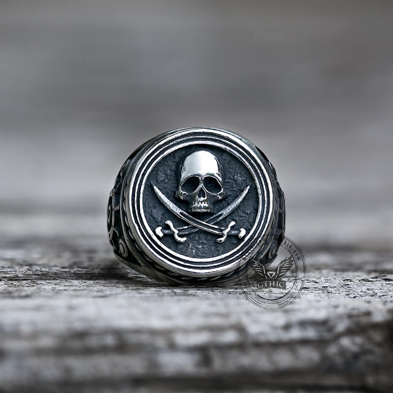 Retro Pirate Stainless Steel Skull Ring
