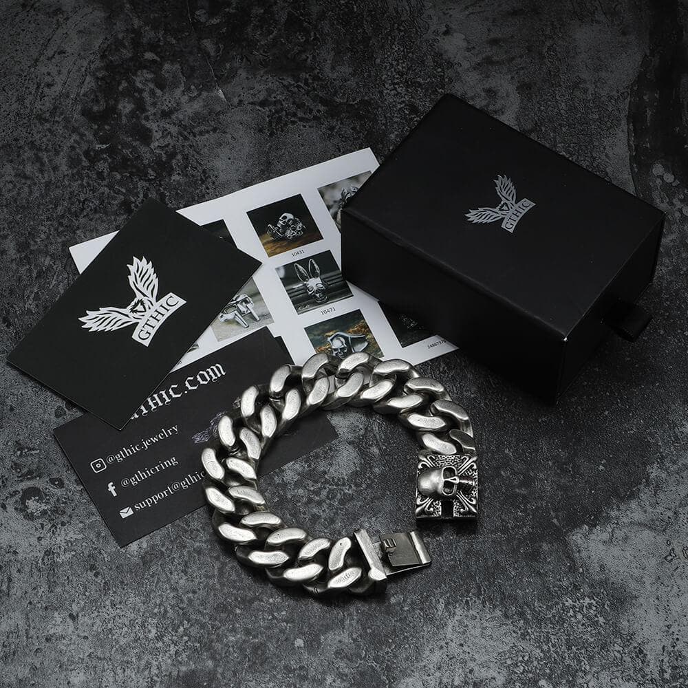 Retro Stainless Steel Skull Bracelet