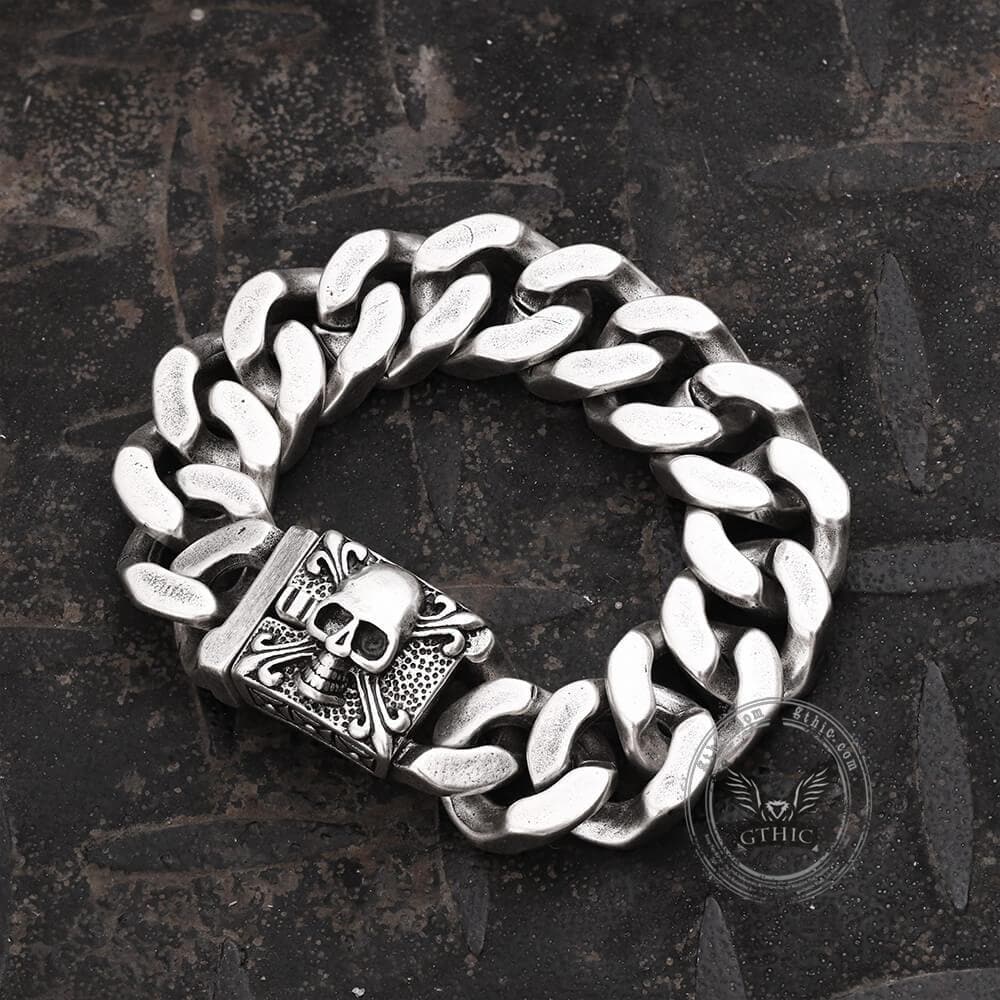 Retro Stainless Steel Skull Bracelet
