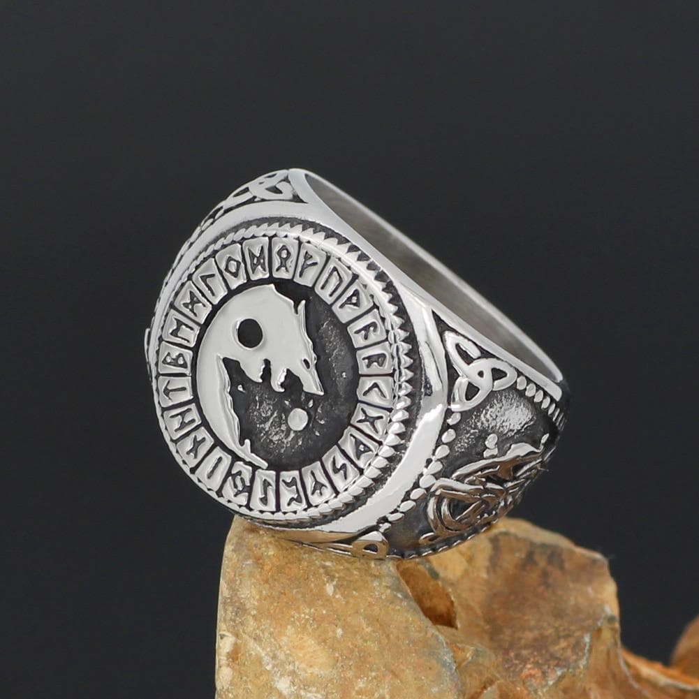 Viking Stainless Steel Wolf Ring