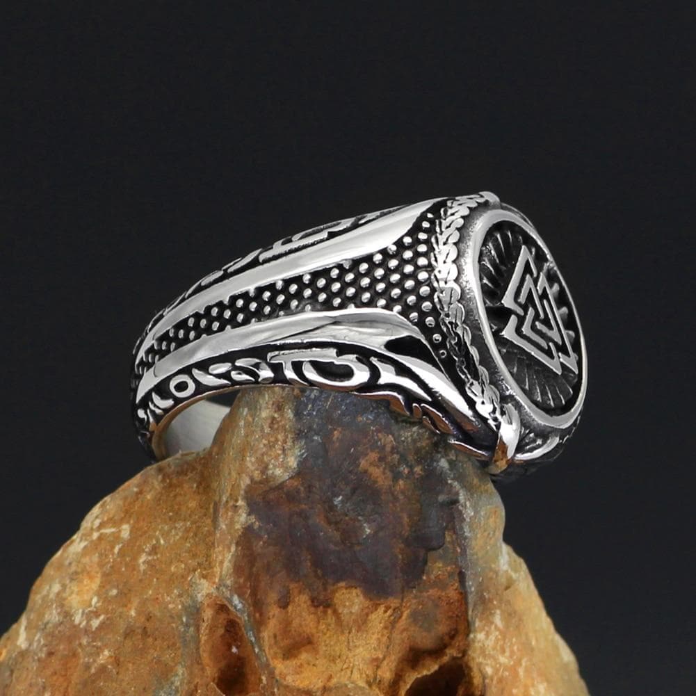 Viking Valknut Knot Stainless Steel Ring