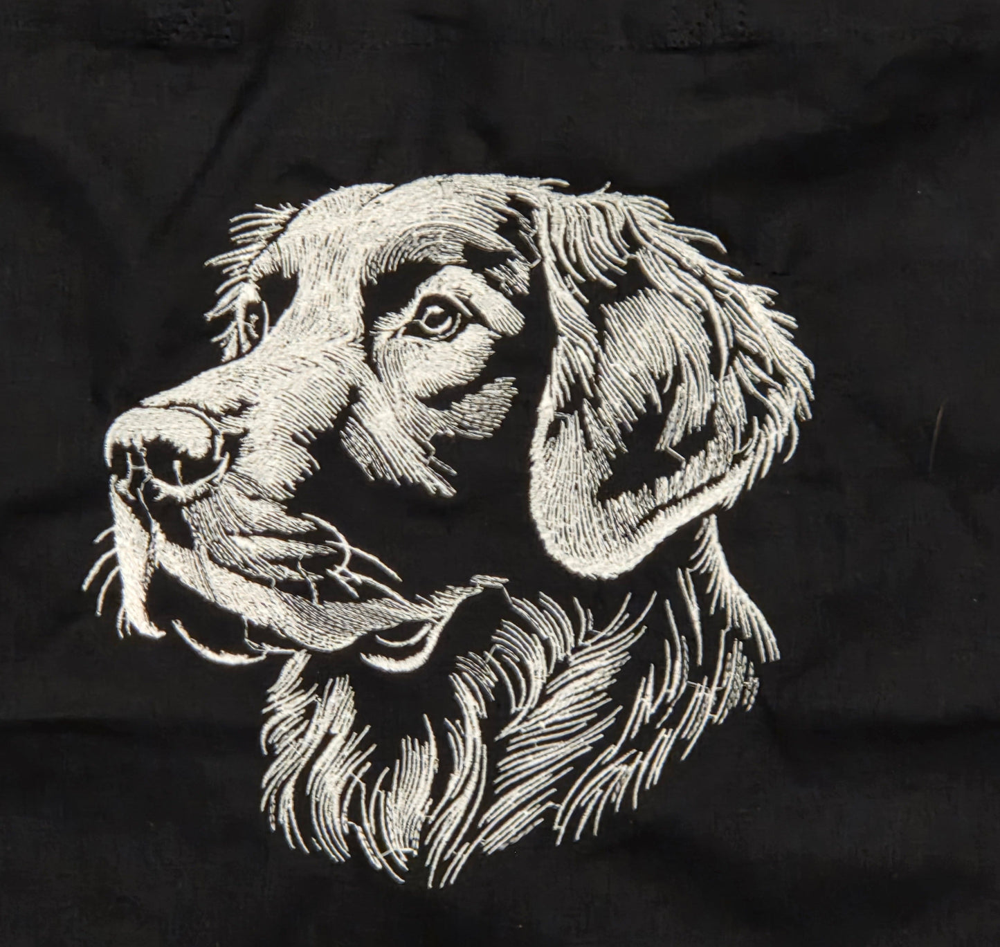 Flat coated retriever/ Golden retriever black tote bag