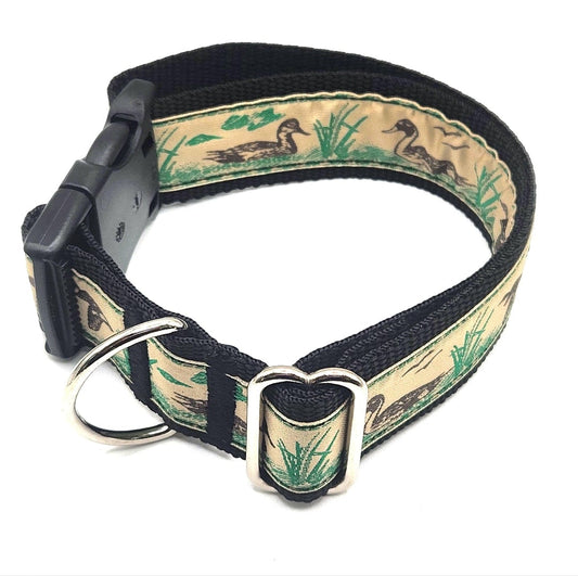 1.5 inch Rustic Duck Dog Collar – Adjustable (all sizes available)