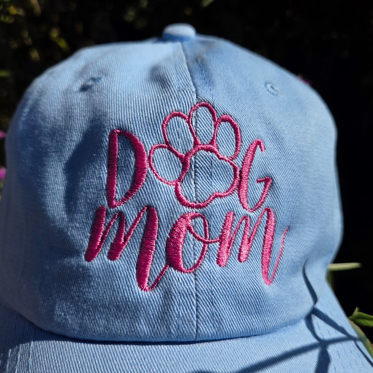 Pastel Blue Embroidered Dog Mom Hat