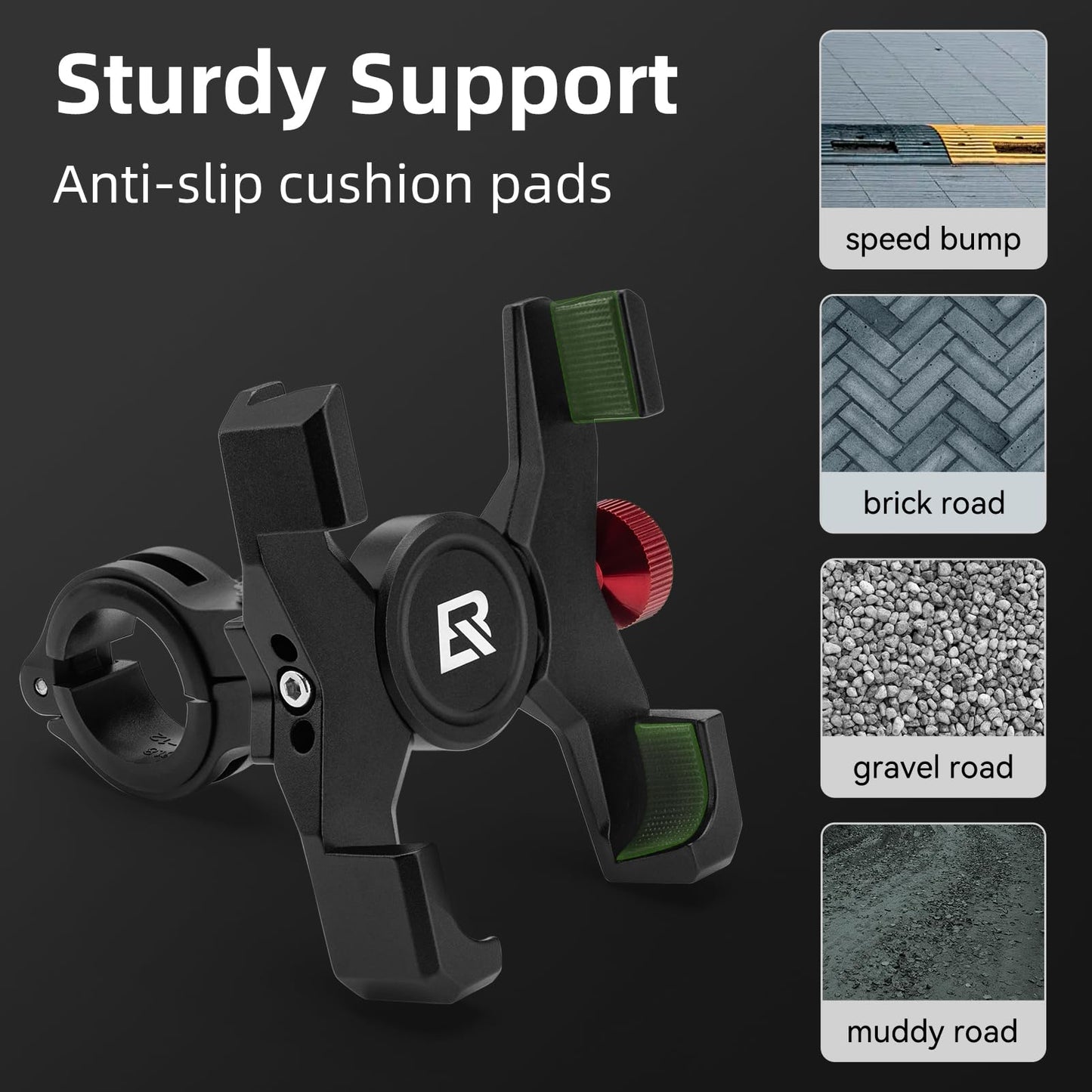 ROCKBROS Bike Phone Holder, Aluminum Handlebar Mount for 4.7-7.1" Phones