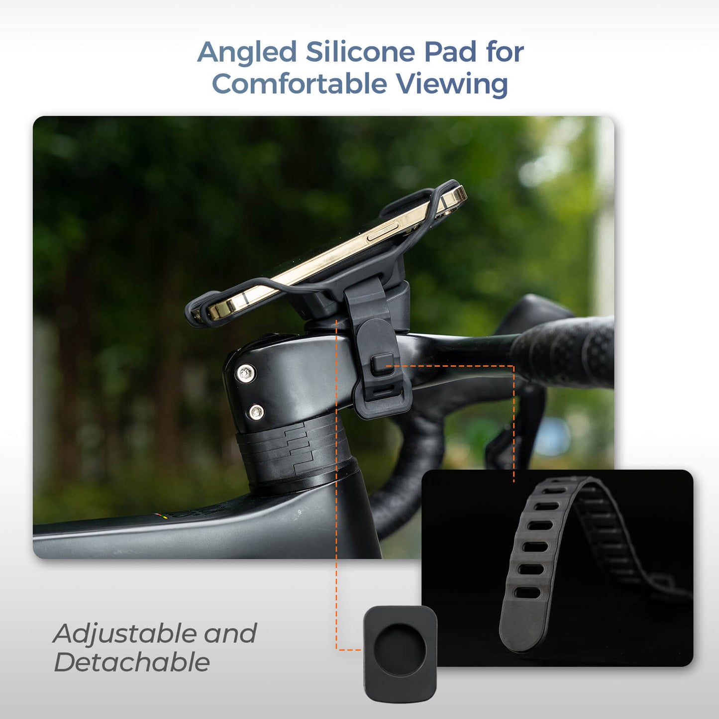 Bike Phone Mount Silicone Quick-Release