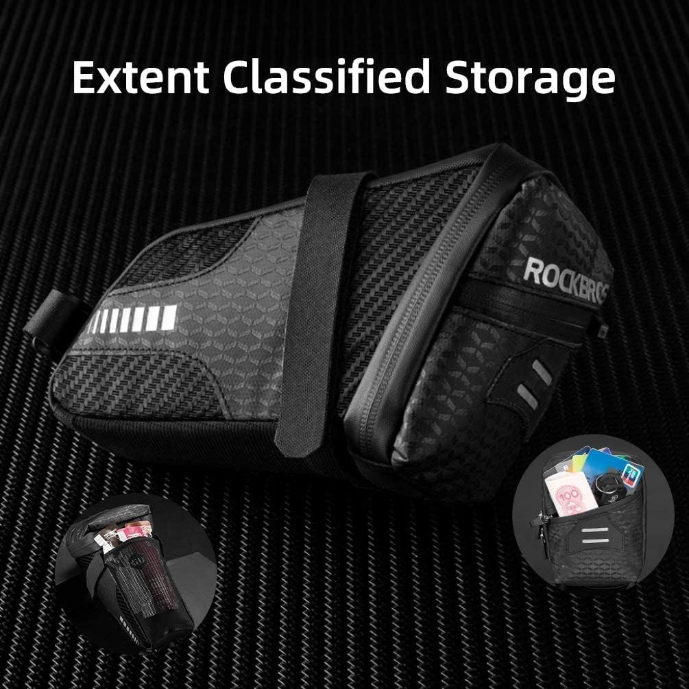 ROCKBROS Bike Saddle Bag  Under Seat 1.5L Cycling Accessories Storage Pouch