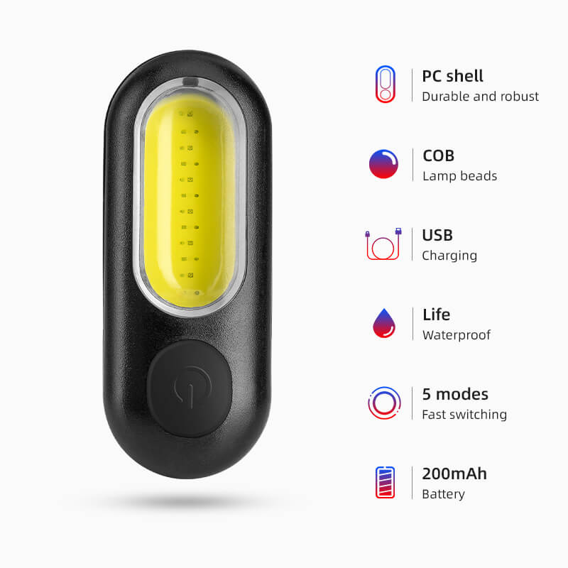 COB Mini Tail Light USB Dual Light Colors