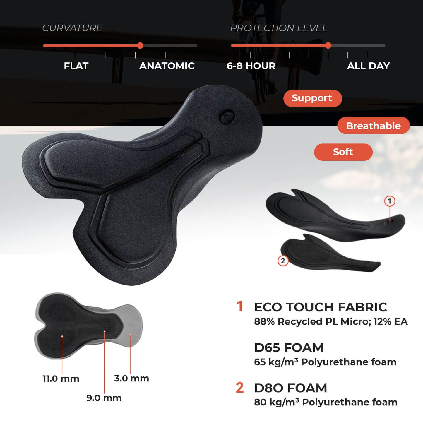 ROCKBROS Elastic Interface® Pads Men’s Cycling Waist Shorts - YDDK013