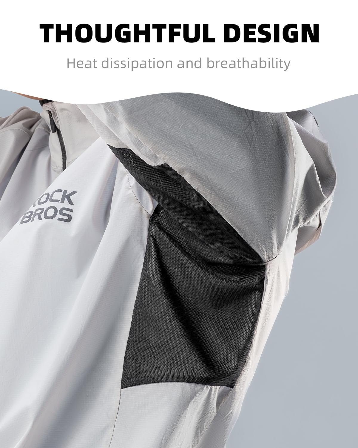 ROCKBROS Lightweight Reflective Windbreaker Running Cycling Jacket Women Men