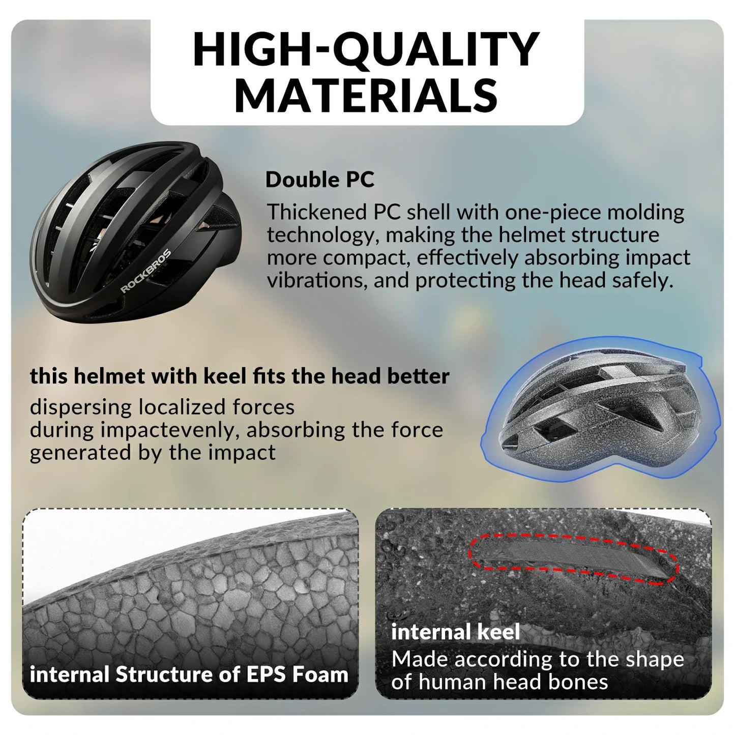 ROCKBROS LK-11 Cycling Helmet Integrated Adjustable Shockproof MTB Road Unisex