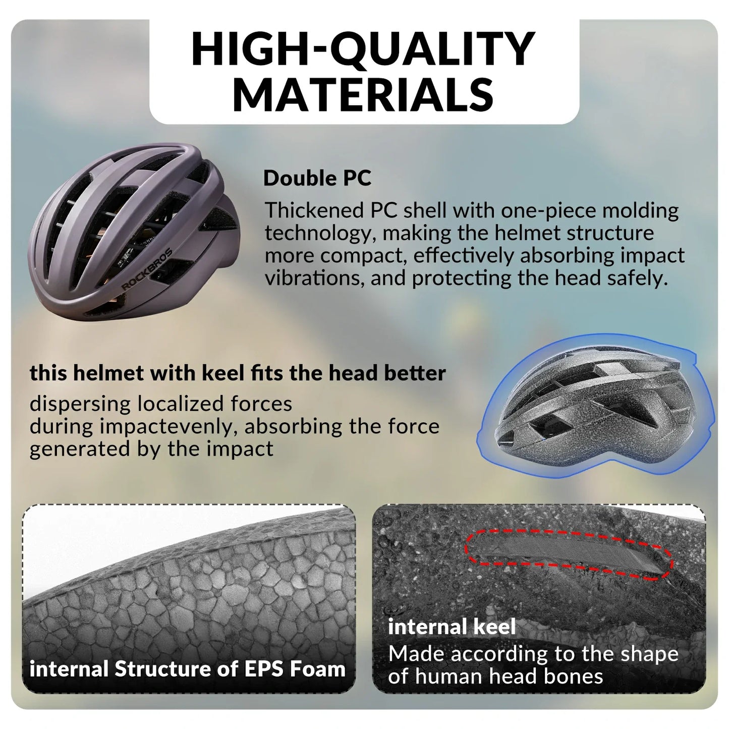 ROCKBROS LK-11 Cycling Helmet Integrated Adjustable Shockproof MTB Road Unisex